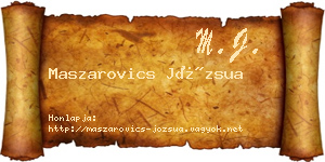 Maszarovics Józsua névjegykártya